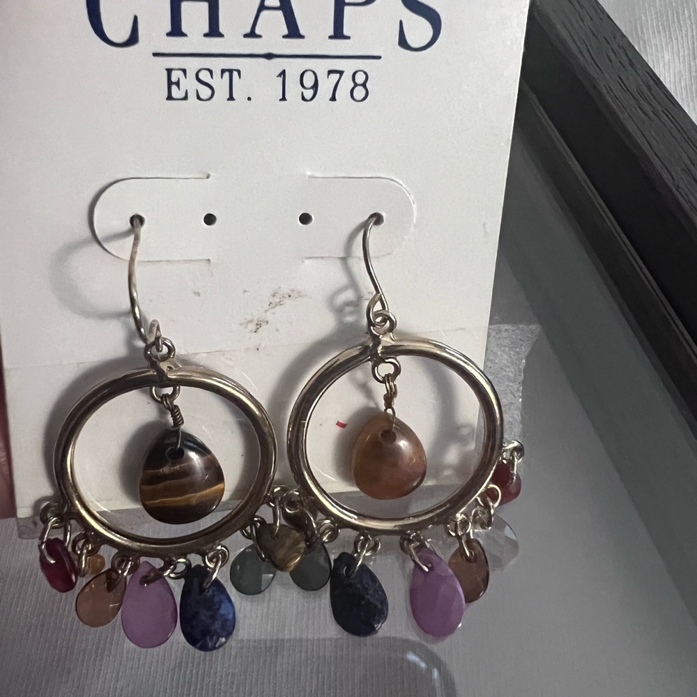 Vintage Chaps Multicolor Boho  Dangle Earrings